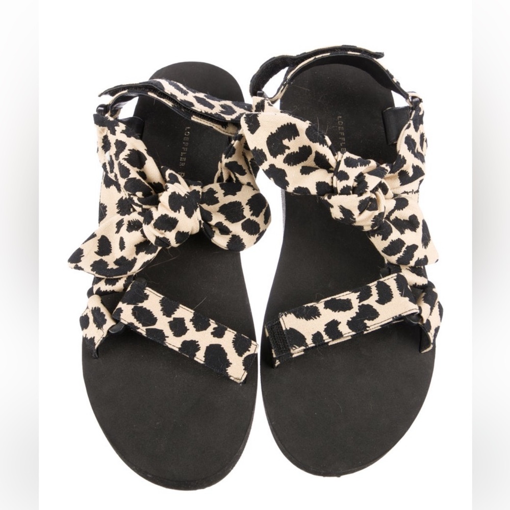 Loeffler Randall Animal Print Bow Accents Sandals size 9